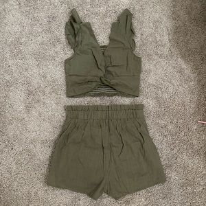 Two Piece Olive Green Set